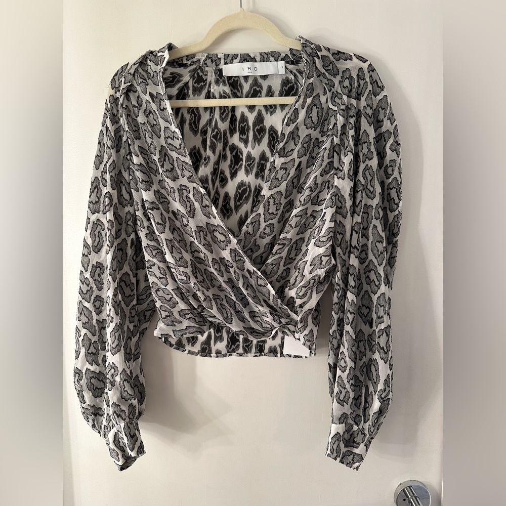 IRO Paris animal cowl neck crop top
